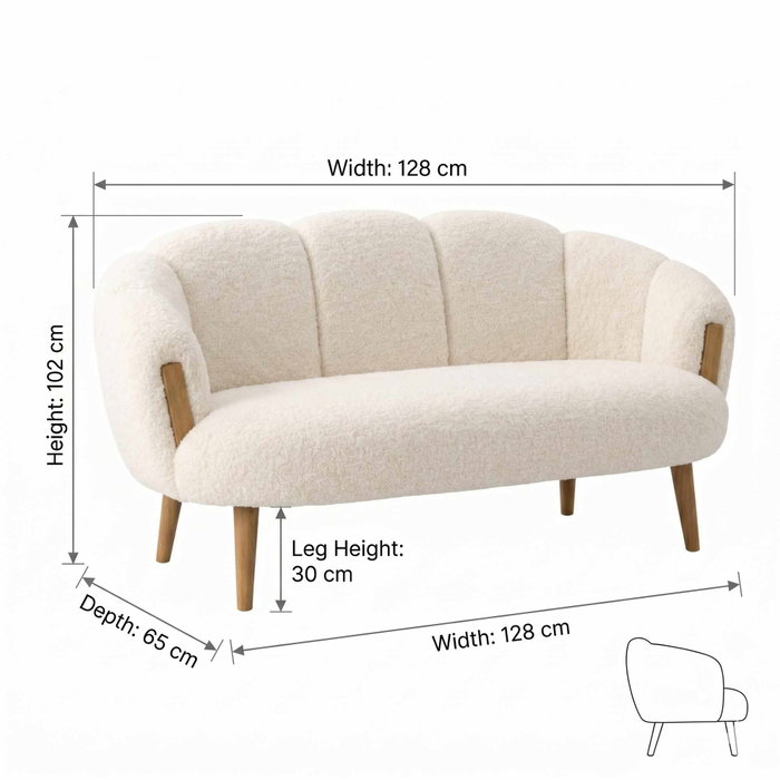Atelier Del Sofa Sofá de 2 Plazas Star - Cream